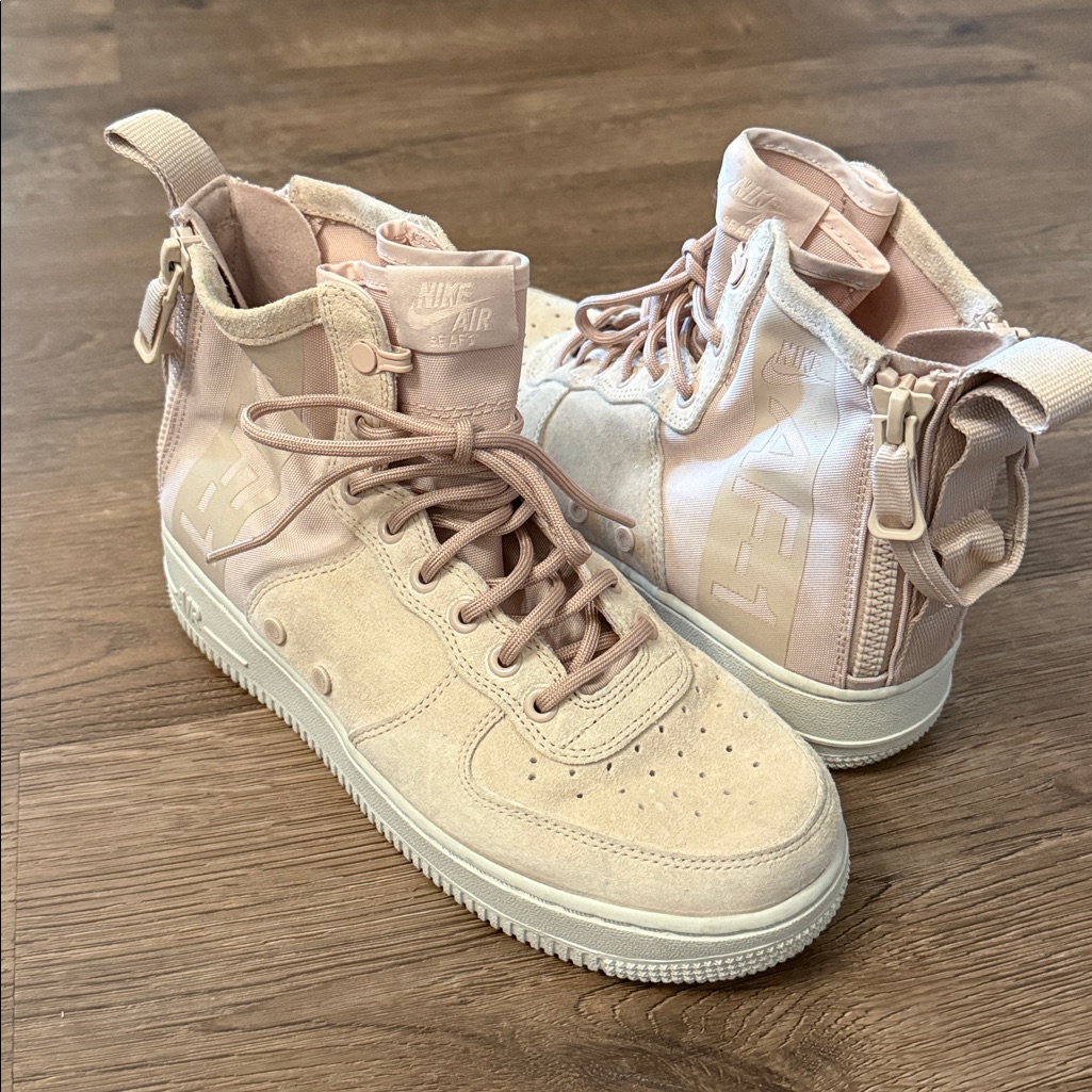 Nike Mid Force One Sneakers In Light Pink Size 8.5